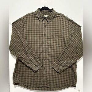 L.L. Bean Men's Button Up Plaid Pocket Long Sleeve Shirt SZ XL
